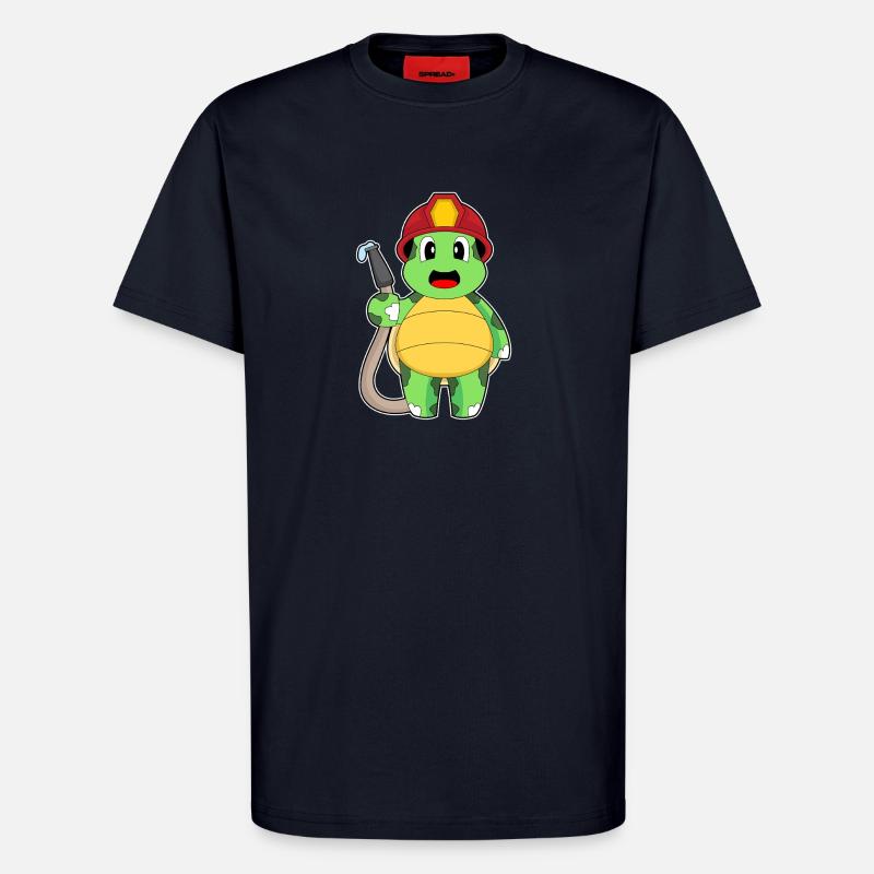 turtle fireman fire hose - T-Shirt - made by SPREAD - DARK NAVY
