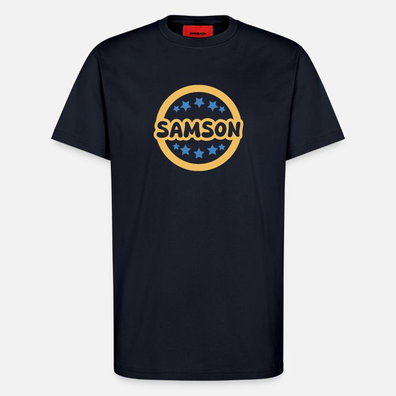Galactic Sampson Lettering for Samson - T-Shirt - made by SPREAD - DARK NAVY