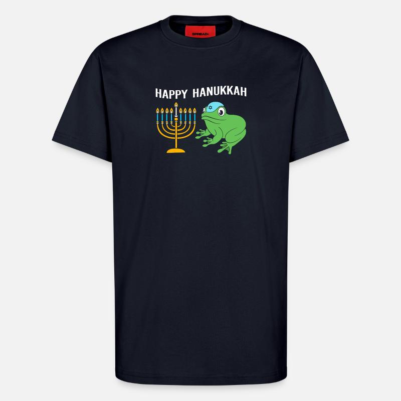 Hanoukka Hanoukka Hanoukka Grenouille - T-shirt bio décontracté fabriqué en UE - DARK NAVY