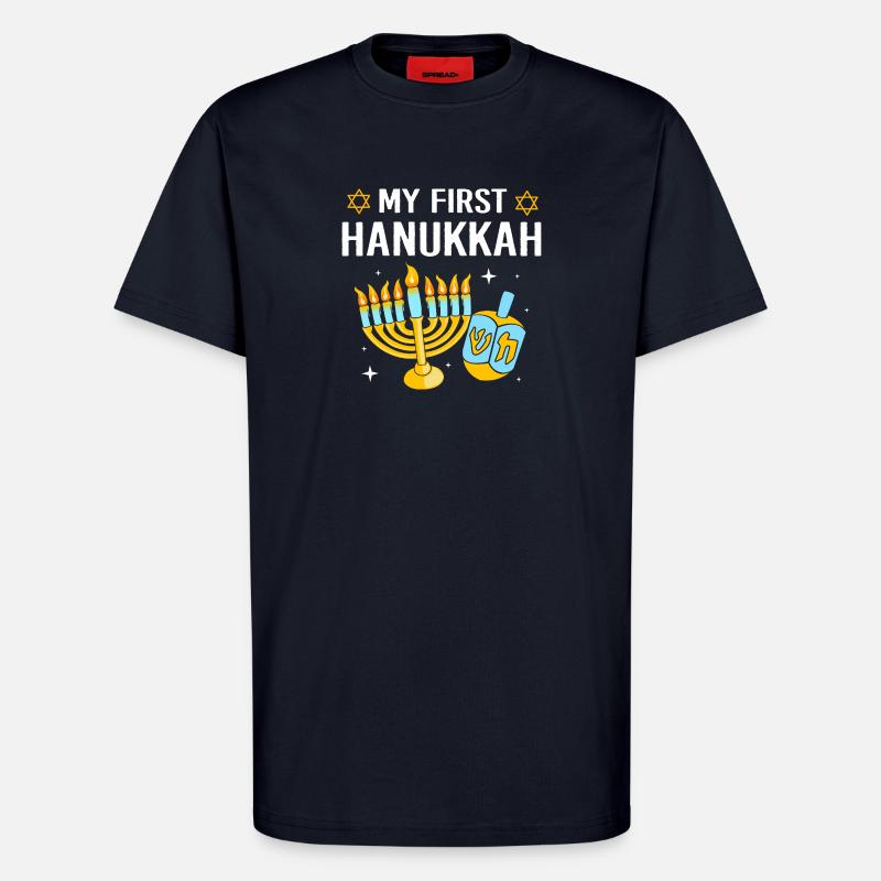 Hanoukka Hanoukka Hanoukka - T-shirt bio décontracté fabriqué en UE - DARK NAVY
