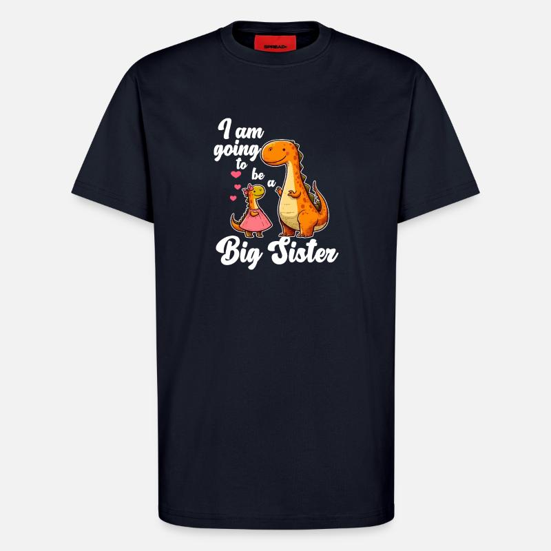 Werde eine große Schwester Dino - T-Shirt - made by SPREAD - DARK NAVY