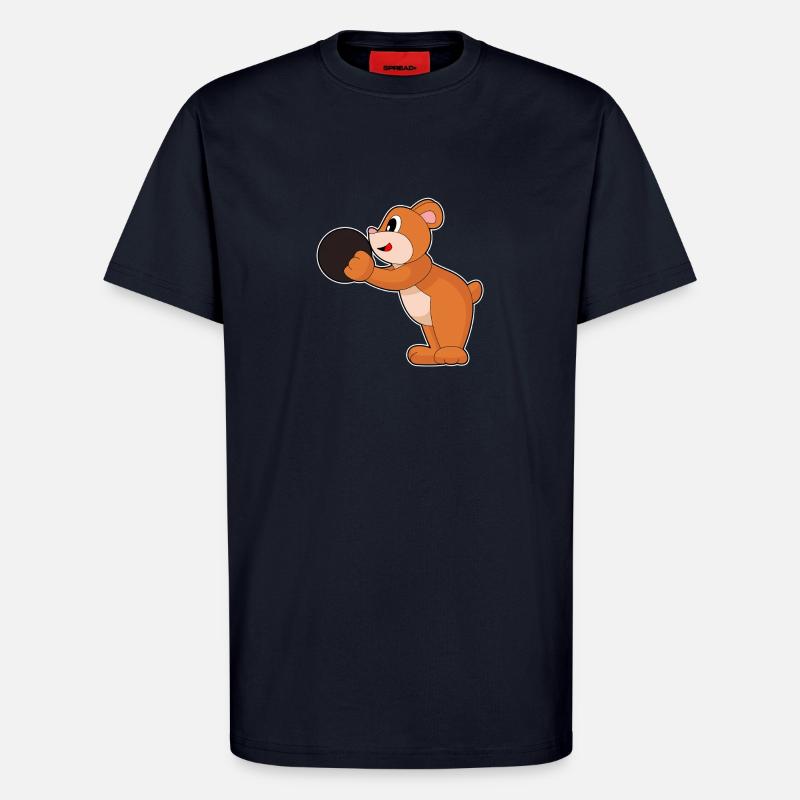 Bear Bowling Boule de bowling - T-shirt bio décontracté fabriqué en UE - DARK NAVY