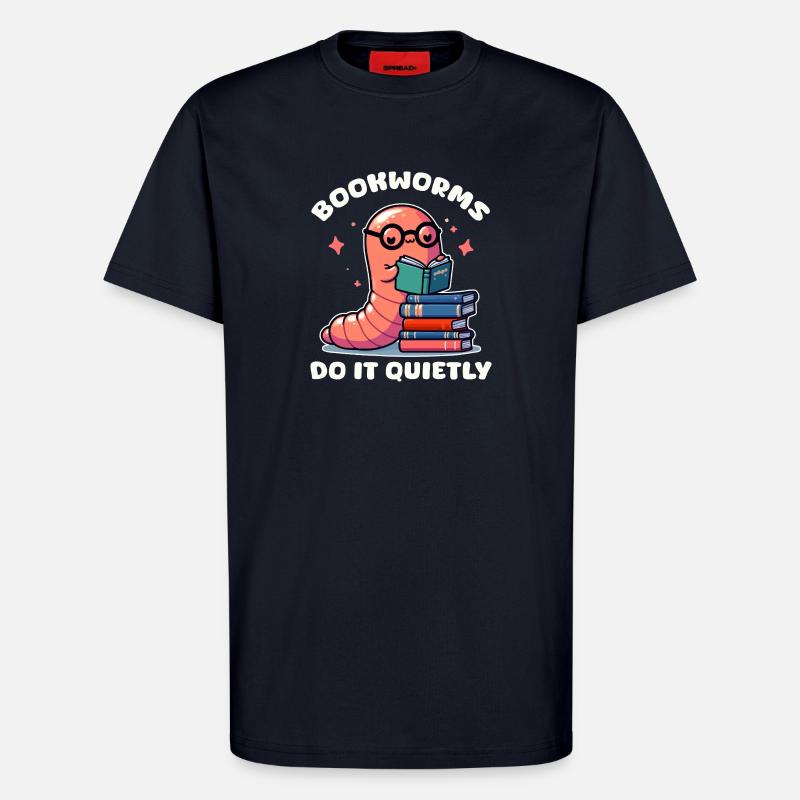 Silent Caterpillar Leselicht - T-Shirt - made by SPREAD - DARK NAVY
