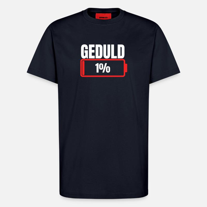 Patience 1% battery empty - T-Shirt - made by SPREAD - DARK NAVY