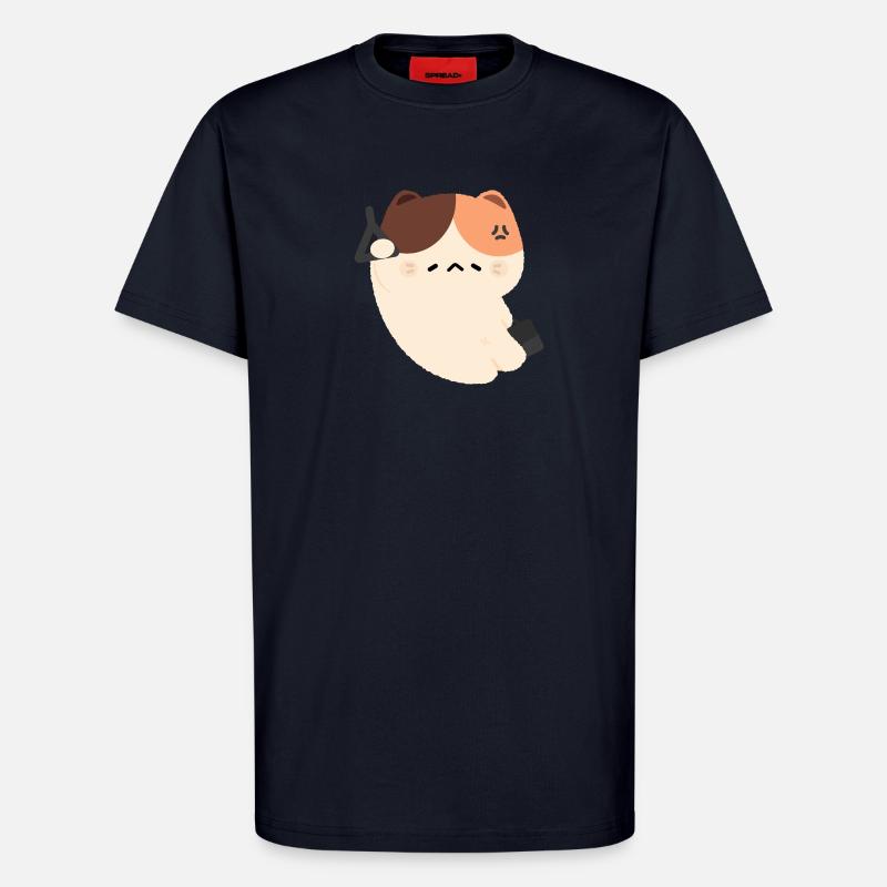 Müde Katzen pendeln - T-Shirt - made by SPREAD - DARK NAVY