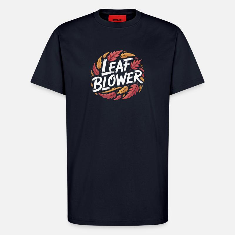 Leaf Blower Autumn Leaves - T-Shirt - made by SPREAD - DARK NAVY