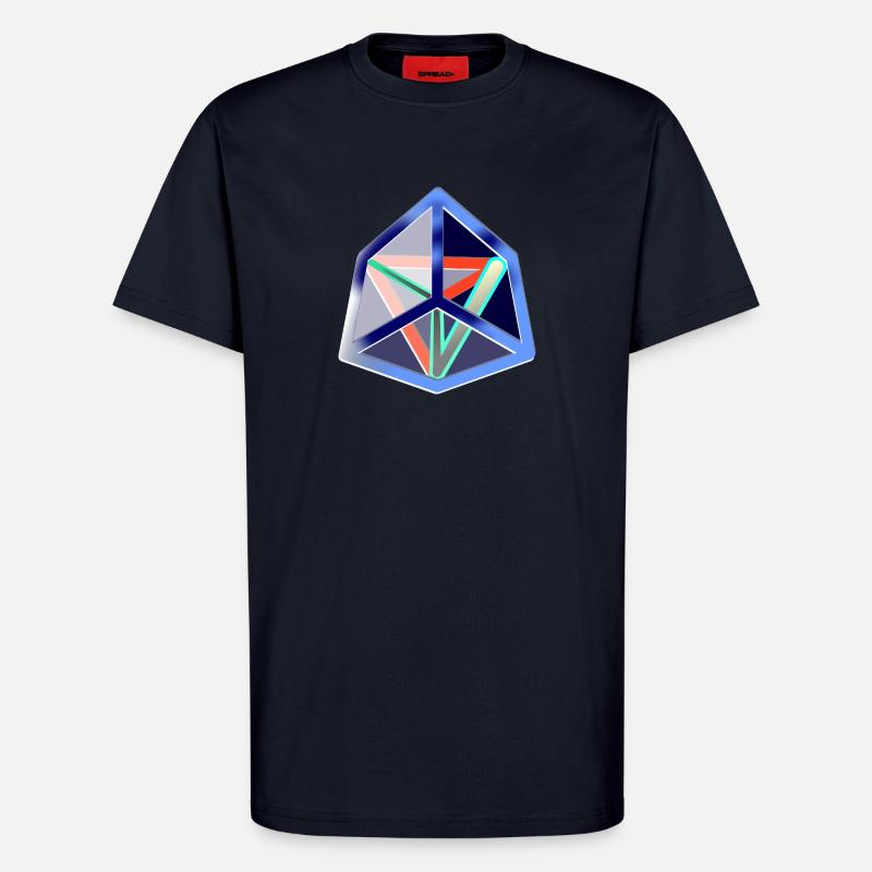 Geometrischer Move (Icy Cube) - T-Shirt - made by SPREAD - DARK NAVY