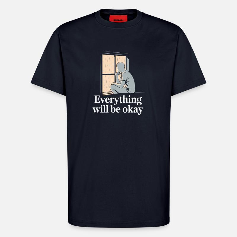 Rainy Window Hope Silhouette - T-Shirt - made by SPREAD - DARK NAVY