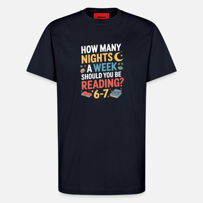 Motivation lecture 6-7 nuits fleurs rétro - T-shirt bio décontracté fabriqué en UE - DARK NAVY
