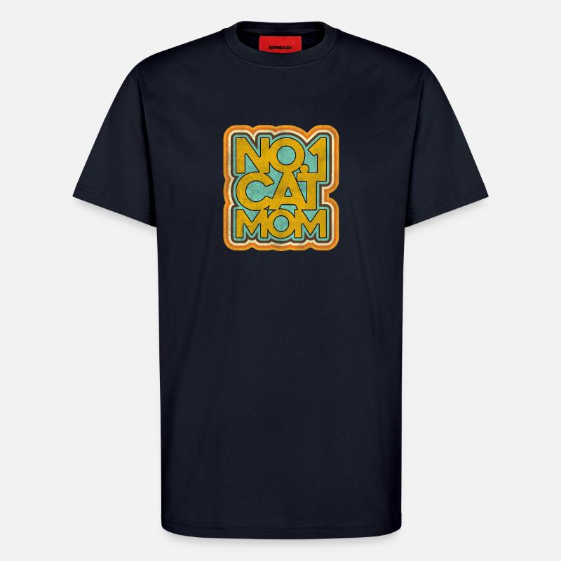 Katze Mama Nummer Eins Retro Abzeichen - T-Shirt - made by SPREAD - DARK NAVY