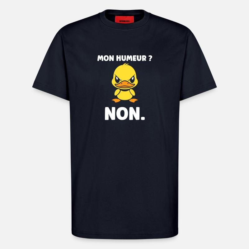 Grumpy Duck My Mood NO - T-Shirt - made by SPREAD - DARK NAVY