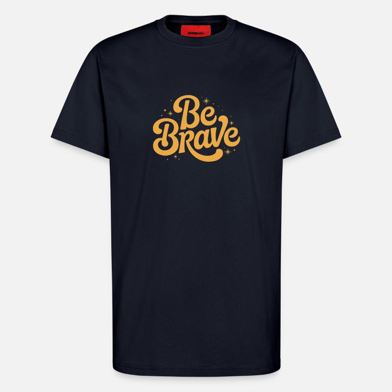 Be Brave Script Emblem - T-Shirt - made by SPREAD - DARK NAVY