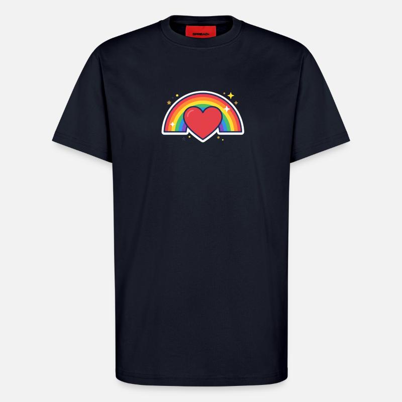Herz, Regenbogen, Stolz, Liebe - T-Shirt - made by SPREAD - DARK NAVY