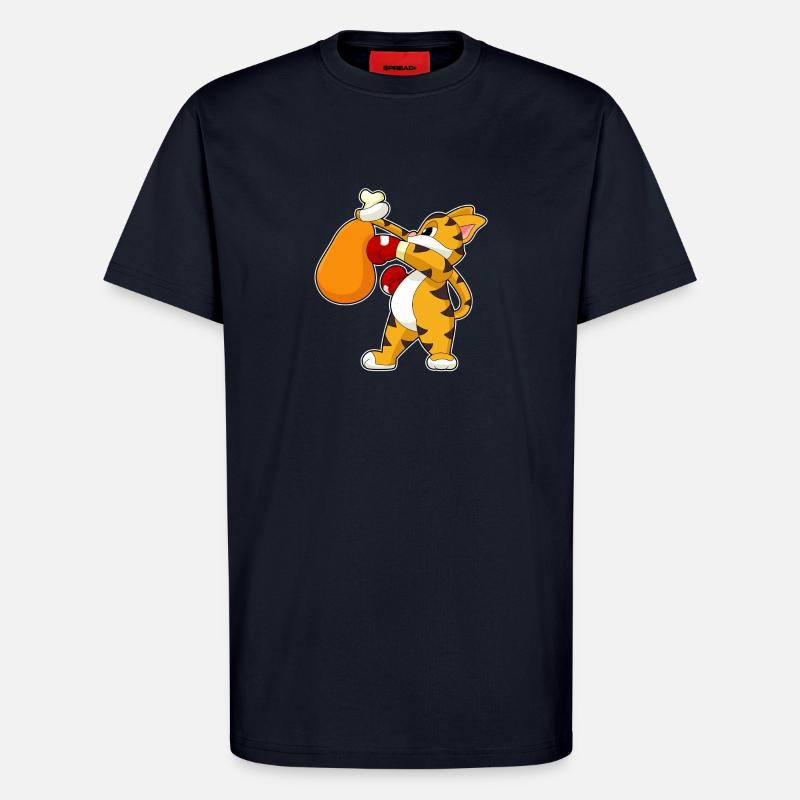 Tiger Boxer Boxhandschuhe Boxen - T-Shirt - made by SPREAD - DARK NAVY