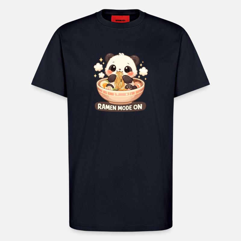 Ramen Panda Mode Activé - T-shirt bio décontracté fabriqué en UE - DARK NAVY