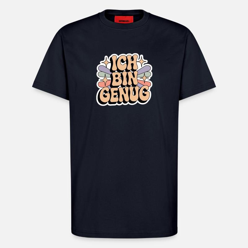 Ich bin genug – Retro Statement - T-Shirt - made by SPREAD - DARK NAVY