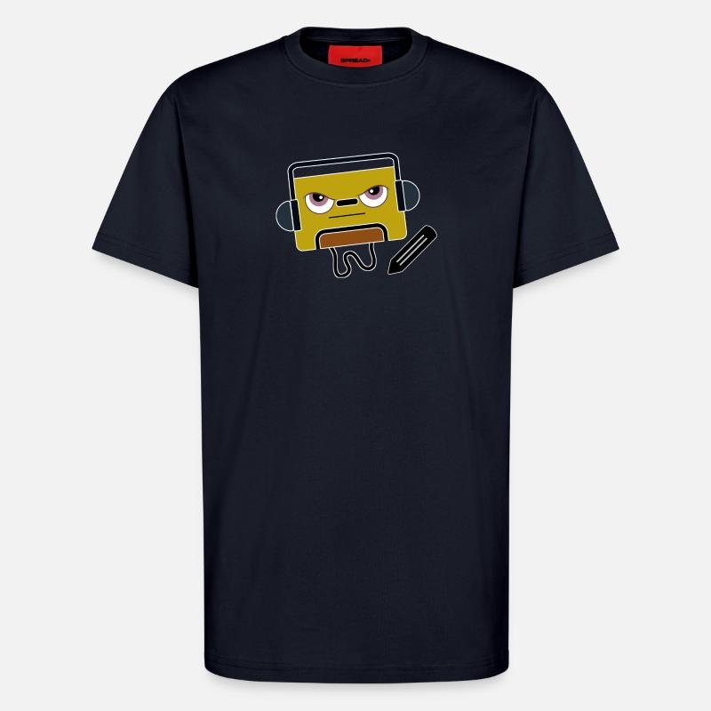 BlocAudio Écriture Sérieuse Cassette Retro - T-shirt bio décontracté fabriqué en UE - DARK NAVY