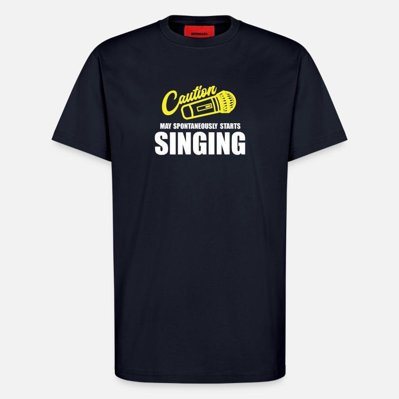 Caution My Spontaneity Starts Singing - T-Shirt - made by SPREAD - DARK NAVY
