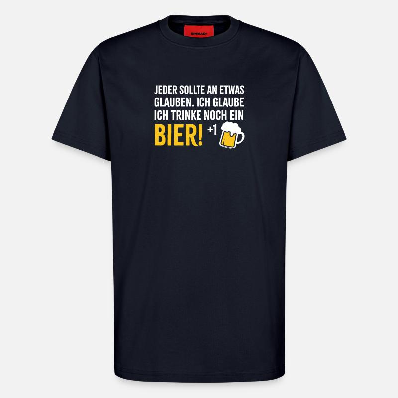 Ich glaube an Bier +1 - T-Shirt - made by SPREAD - DARK NAVY