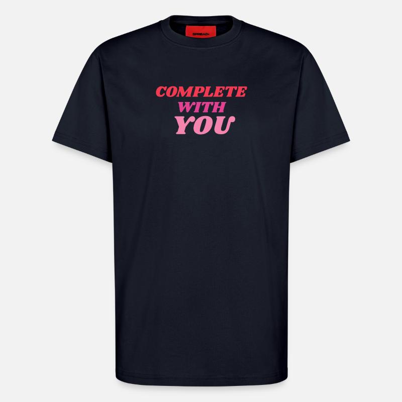 Déclaration romantique complète avec vous - T-shirt bio décontracté fabriqué en UE - DARK NAVY