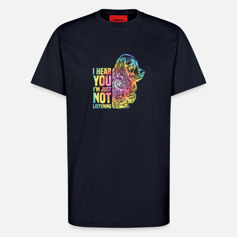 Regenbogen Tier Hund Cocker Spaniel - T-Shirt - made by SPREAD - DARK NAVY