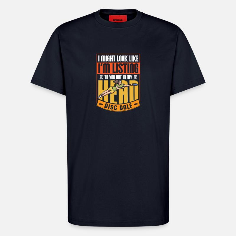 Cadeaux de disc golf Disc Golf - T-shirt bio décontracté fabriqué en UE - DARK NAVY