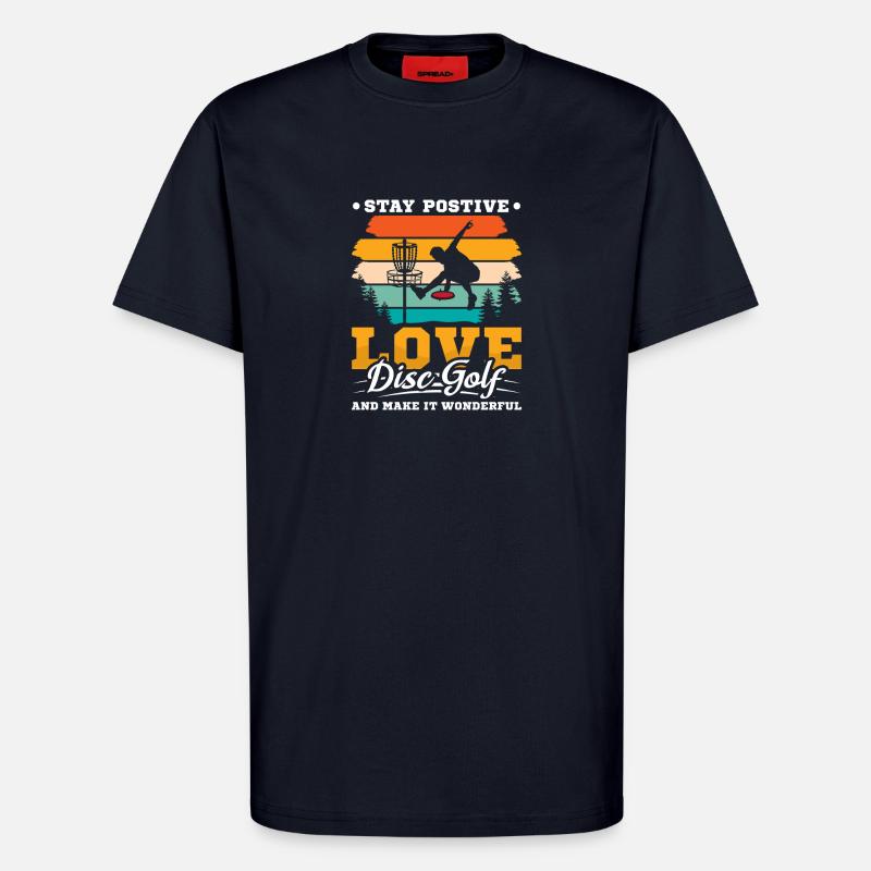 Cadeaux de disc golf Disc Golf - T-shirt bio décontracté fabriqué en UE - DARK NAVY