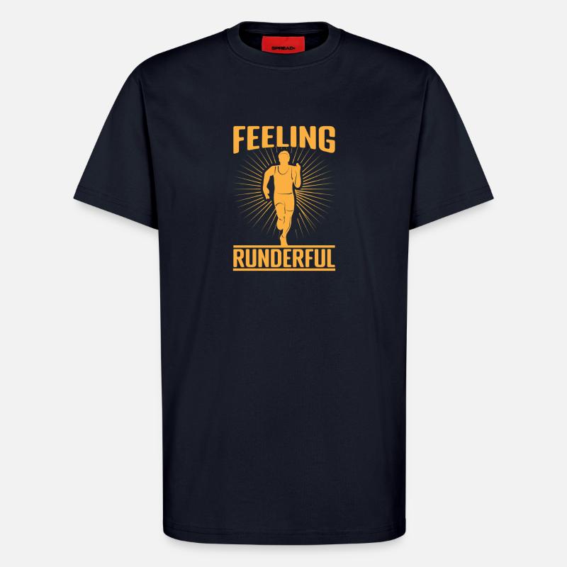 Running Run Feeling Runderful Marathon Runner - T-Shirt - made by SPREAD - DARK NAVY