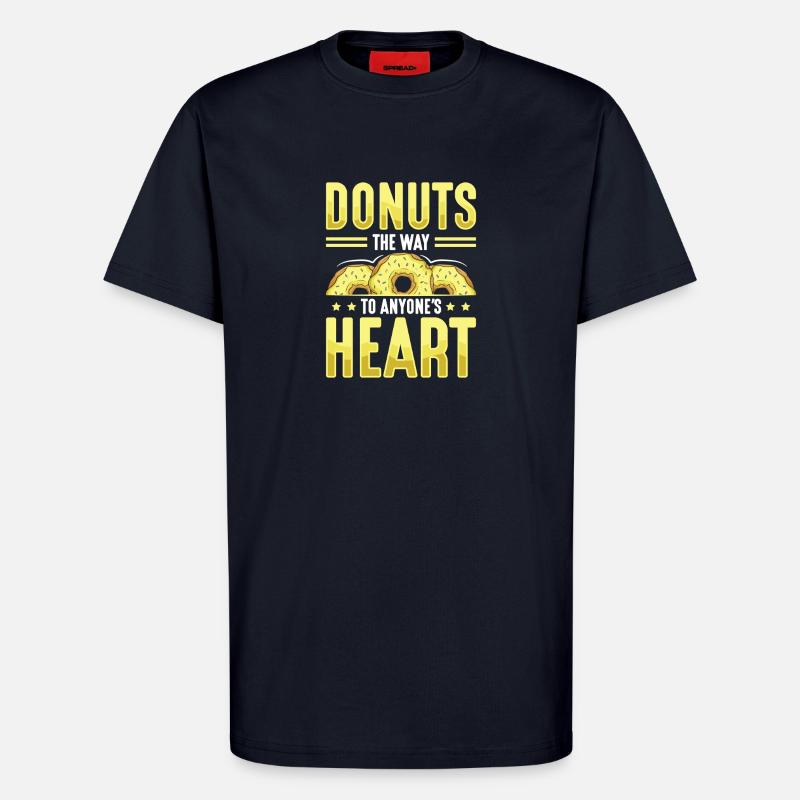 Restauration rapide en donuts - T-shirt bio décontracté fabriqué en UE - DARK NAVY