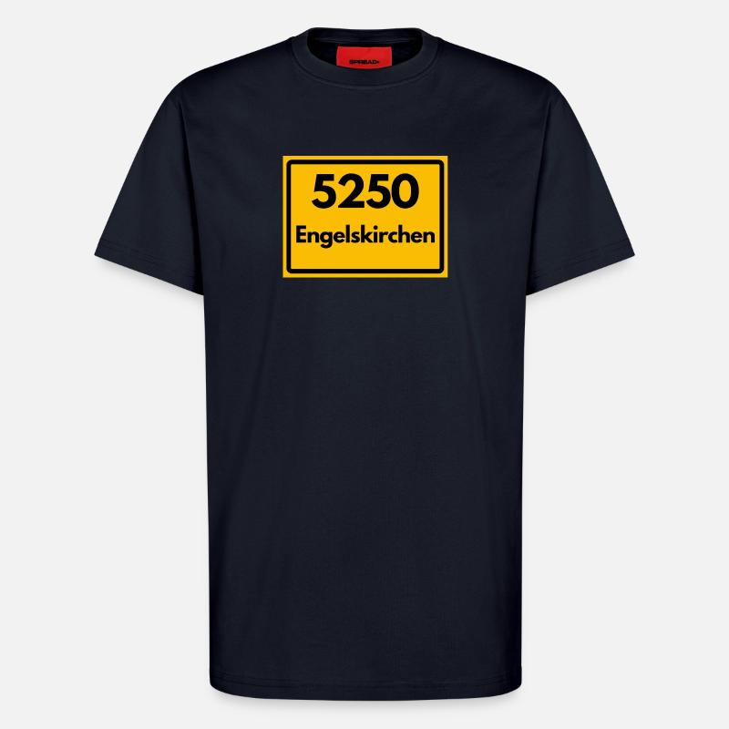 ANCIEN CODE POSTAL RETRO 5250 ENGELSKIRCHEN - T-shirt bio décontracté fabriqué en UE - DARK NAVY