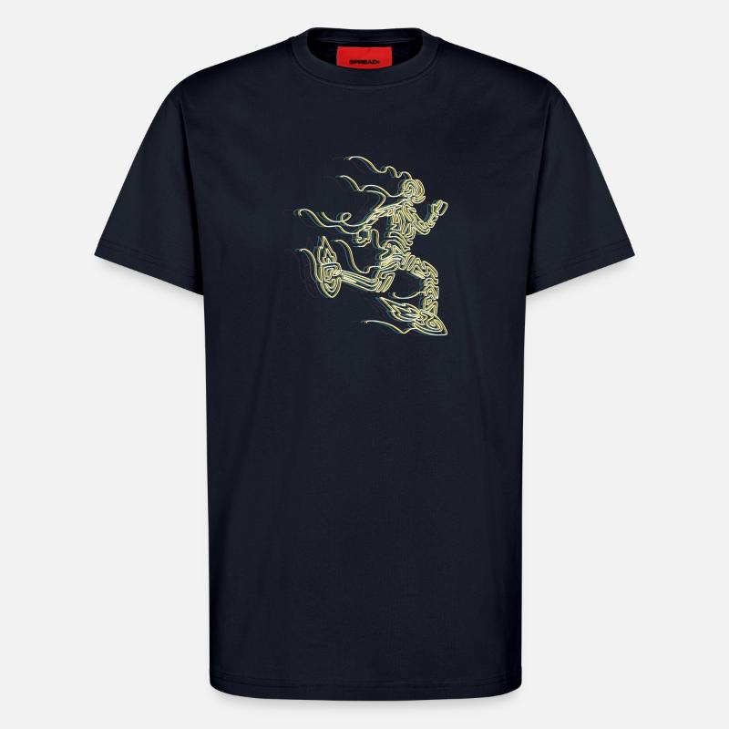 Stilisierter Rocket Runner - T-Shirt - made by SPREAD - DARK NAVY