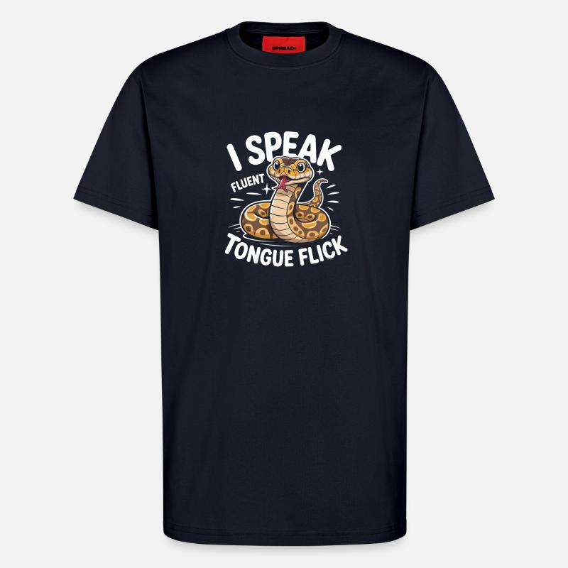 Langue Fluide | Humour du Python Roi - T-shirt bio décontracté fabriqué en UE - DARK NAVY