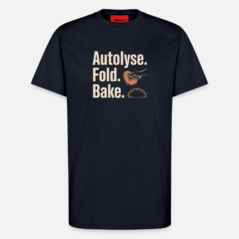 Autolyse Fold Backe Bread Kunst - T-Shirt - made by SPREAD - DARK NAVY