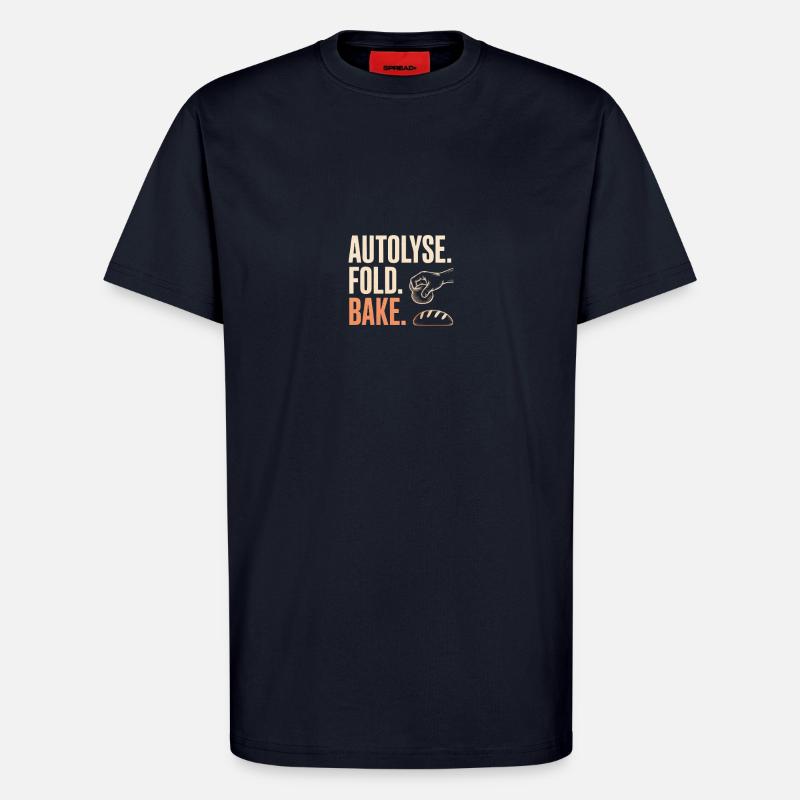Autolyse Fold Bake Bread Art - T-Shirt - made by SPREAD - DARK NAVY