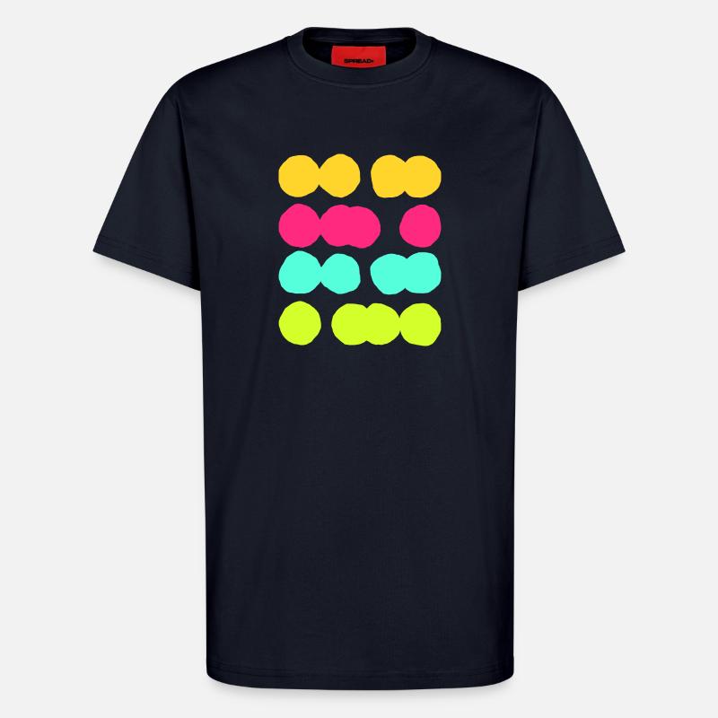 Colourful Abstract Circle Pattern - Fun & Vibrant - T-Shirt - made by SPREAD - DARK NAVY