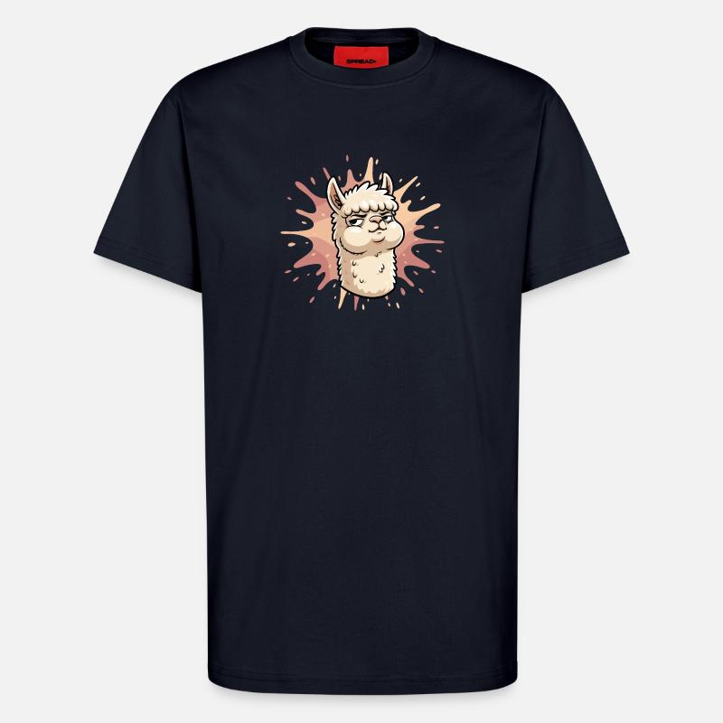 Selbstbewusste Llama Splash - T-Shirt - made by SPREAD - DARK NAVY