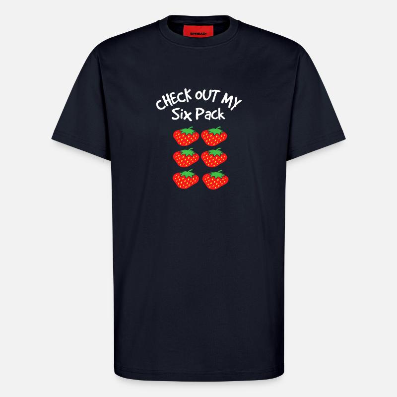 Strawberry Six Pack Graphic Tee - T-Shirt - made by SPREAD - DARK NAVY