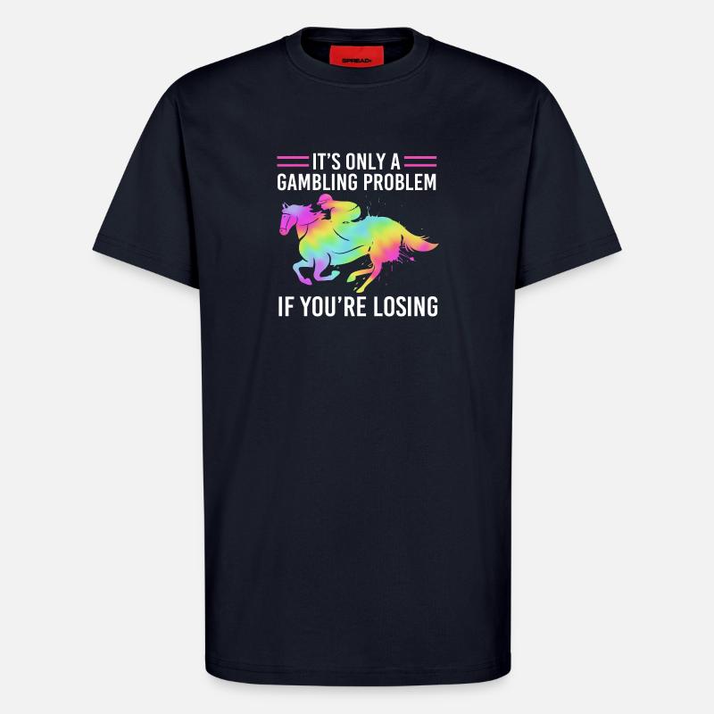 Courses de chevaux - T-shirt bio décontracté fabriqué en UE - DARK NAVY