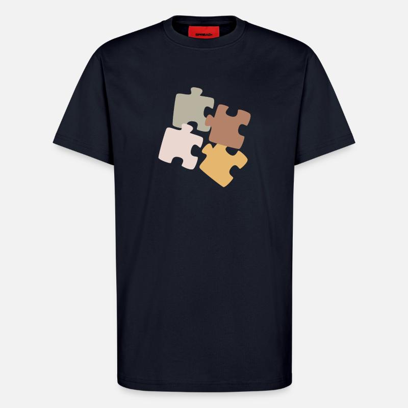 Puzzle Patchwork Variety - T-Shirt - made by SPREAD - DARK NAVY