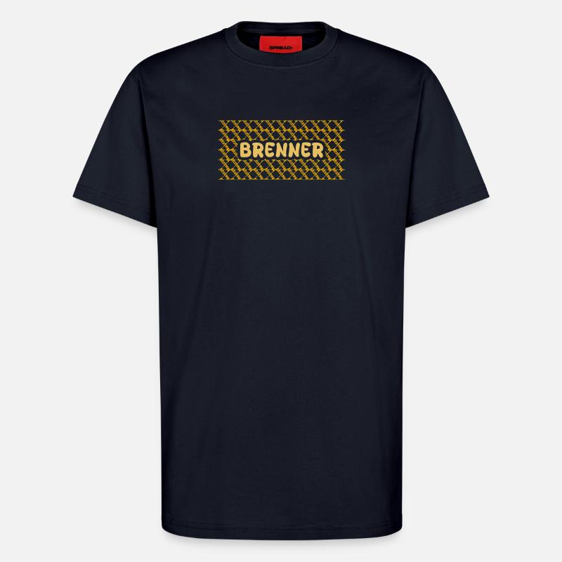 Brenner Gelb Netz Muster - T-Shirt - made by SPREAD - DARK NAVY