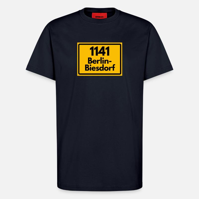 1141 BERLIN-BIESDORF DDR RETRO OSTALGIE - T-Shirt - made by SPREAD - DARK NAVY
