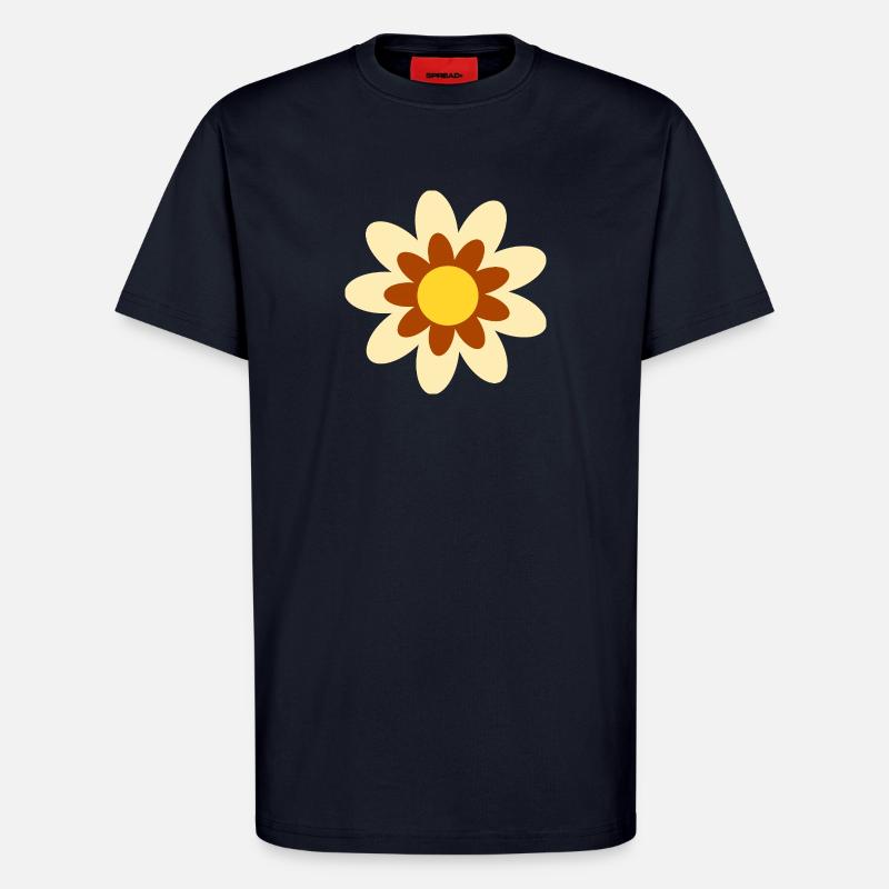 70s Flower Pattern Hippie Gift - T-Shirt - made by SPREAD - DARK NAVY