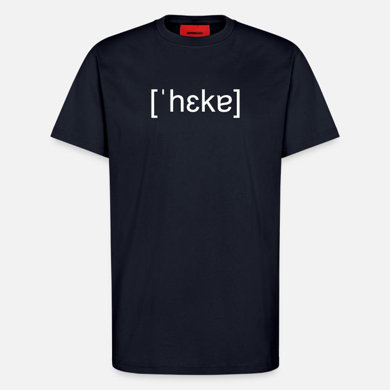 Hacker, phonetic spelling, white - T-Shirt - made by SPREAD - DARK NAVY