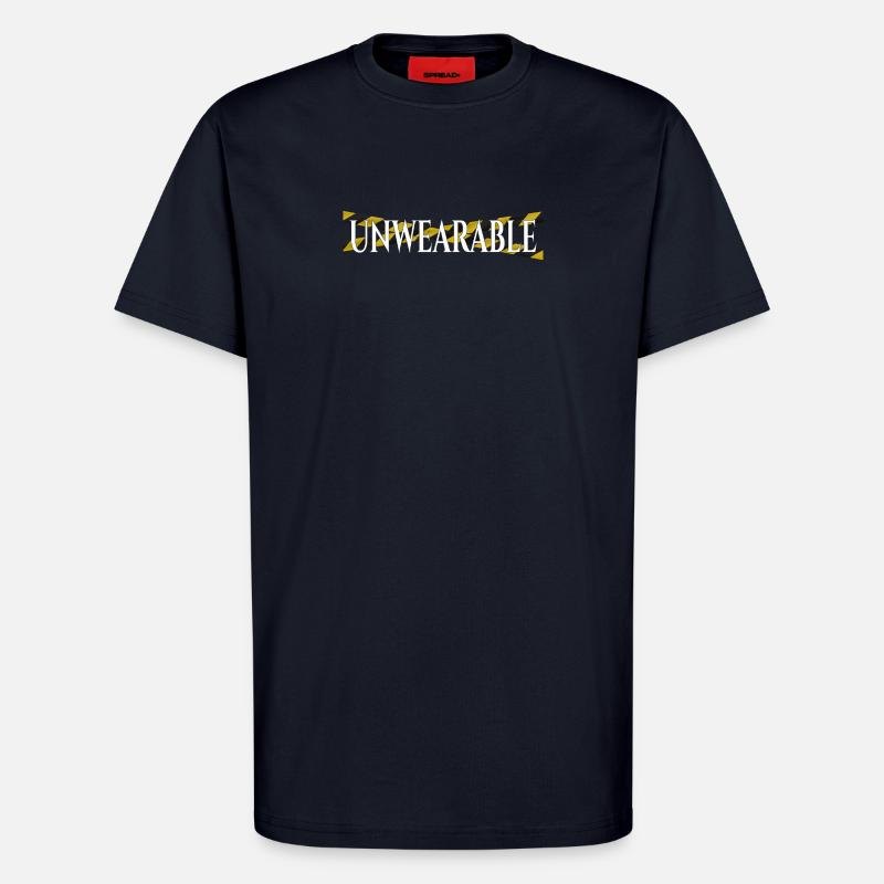 Untragbar – Statement-Design mit Warnband - T-Shirt - made by SPREAD - DARK NAVY