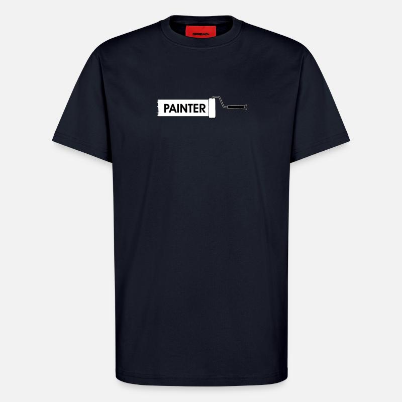 Paint roller with white paint - T-Shirt - made by SPREAD - DARK NAVY