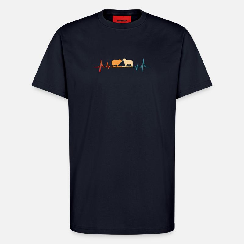 Schafherzschlag Geschenk Schaf - T-Shirt - made by SPREAD - DARK NAVY