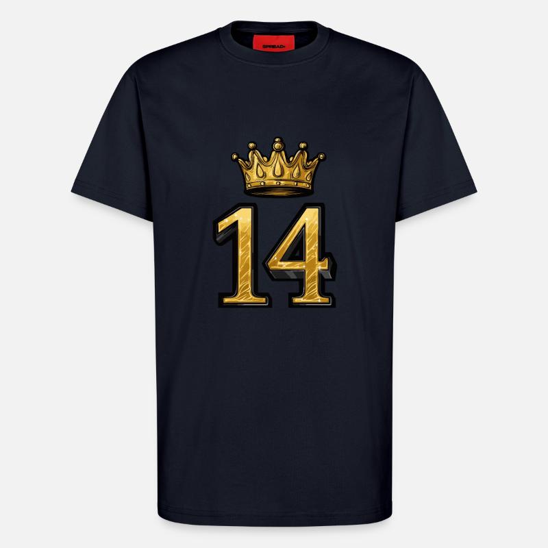Couronne à 14 chiffres - T-shirt bio décontracté fabriqué en UE - DARK NAVY