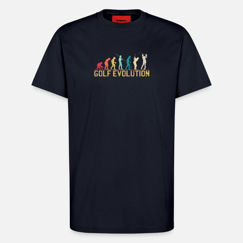 Golf Evolution Silhouette Design - T-shirt bio décontracté fabriqué en UE - DARK NAVY