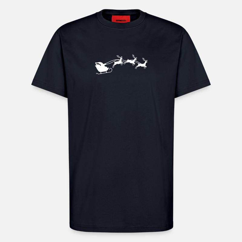 Weihnachtsmann mit Schlitten - T-Shirt - made by SPREAD - DARK NAVY