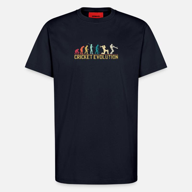 Cricket Evolution Themed Design - T-Shirt - made by SPREAD - DARK NAVY